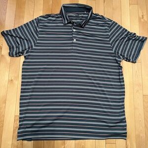 Puma Men's Blue Striped Polo Shirt